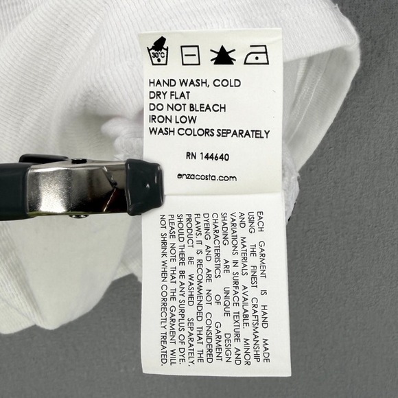 ENZA COSTA Textured Rib Sleeveless U Neck Tank Top Womens XS White Quite Luxury - Picture 14 of 16